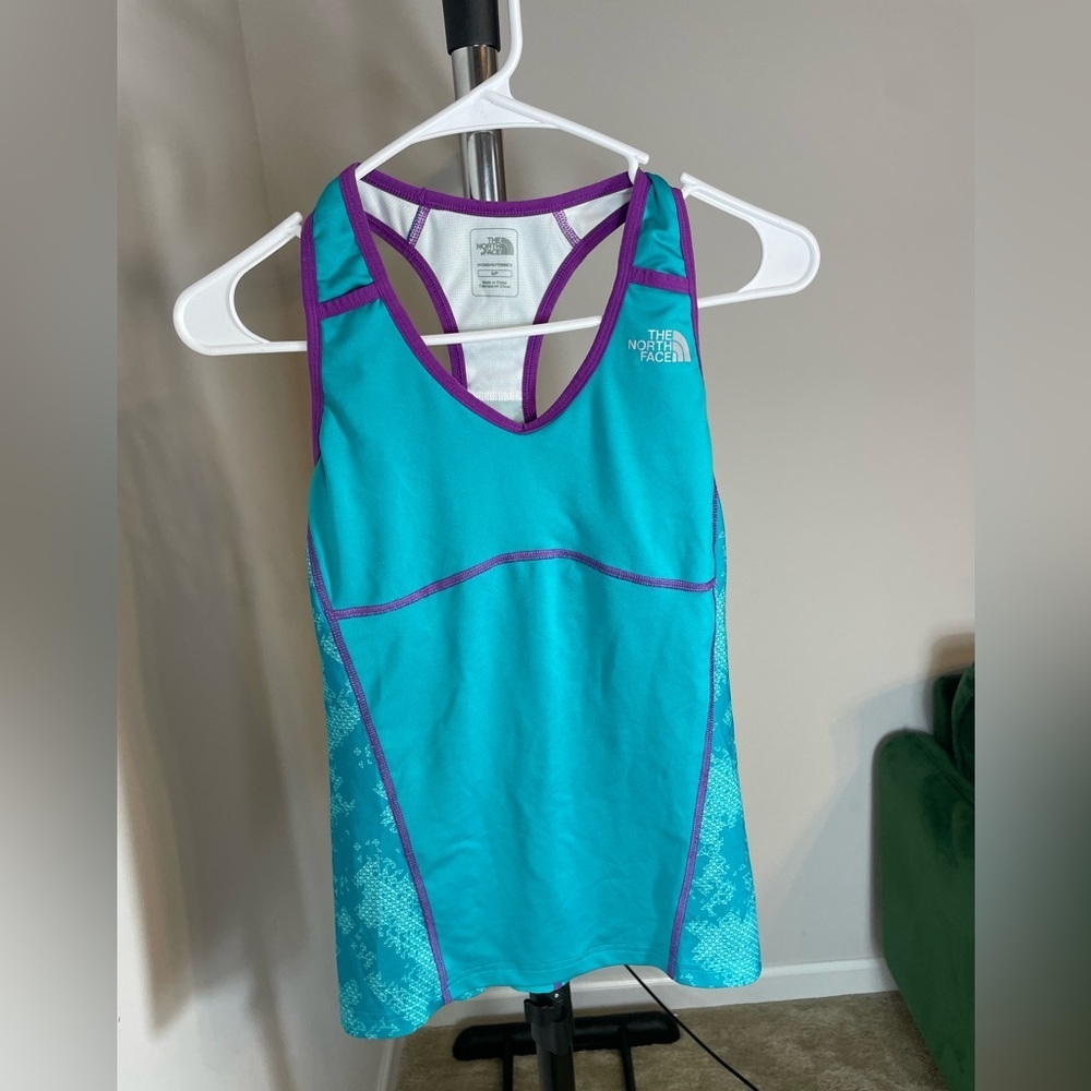 The North Face Eat My Dust Bralette Tank Top Sz S Blue/Purple!